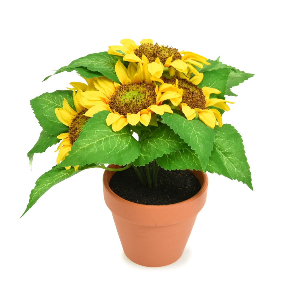 DECORA BUNGA MATAHARI ARTIFISIAL DENGAN POT - KUNING