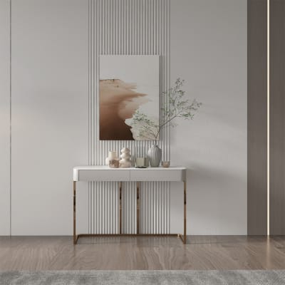 Jual Informa Irish Meja Konsol High Gloss Putih Taupe Terbaru | Ruparupa