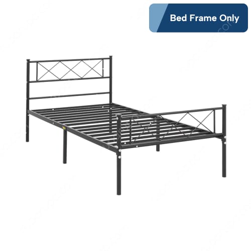 LARSON METAL BED 100X200 CM BLACK