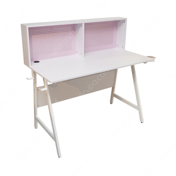 JAIME STUDY DESK WITH HUTCH PINK WHITE