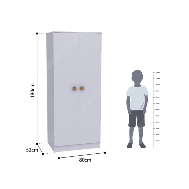 HARLEY WARDROBE+DRAWER SET WHITE (S/2)