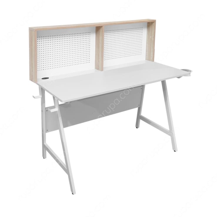 JAIME STUDY DESK WITH HUTCH WHITE OAK