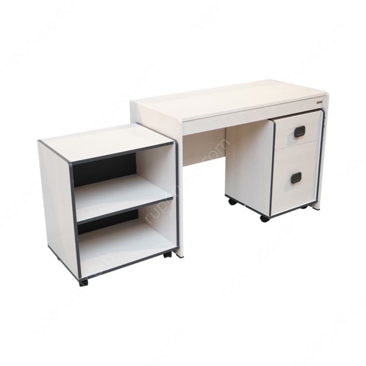 PARLA STUDY DESK W/ BOOKCASE+DRAWER GREY