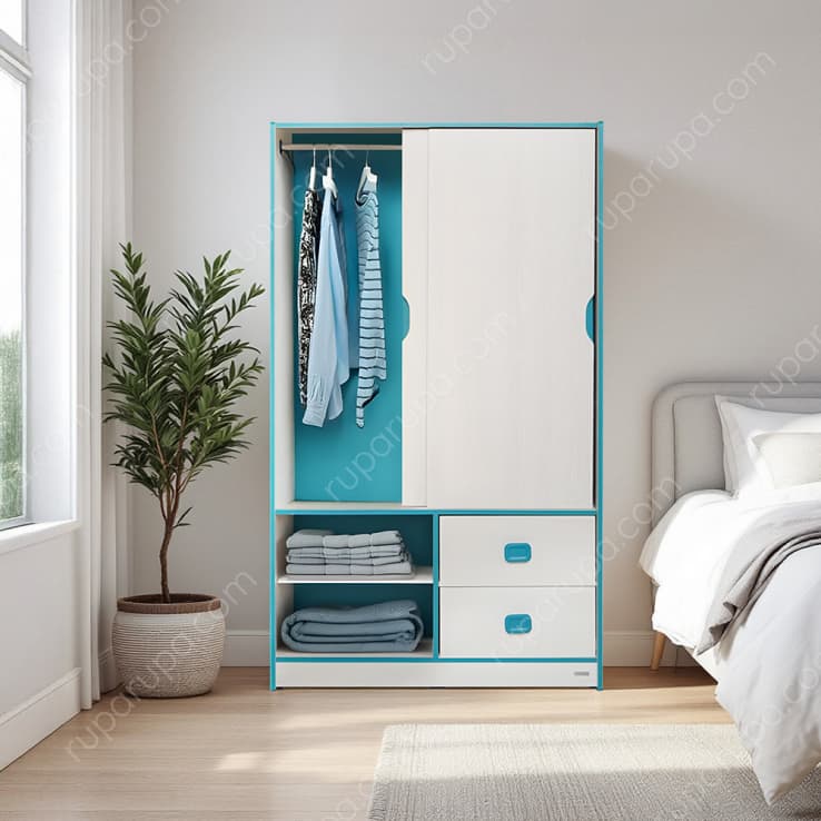 PARLA WARDROBE SLIDING DOORS BLUE (U/2)