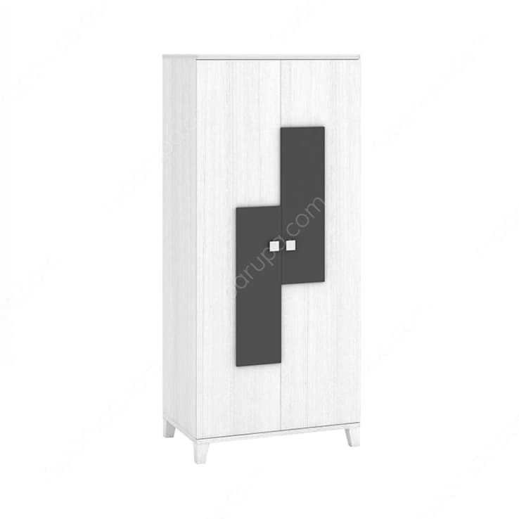 LUCCA DEUX 2 DOOR WARDROBE WHT GRY (U/3)