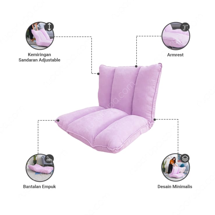 HAVEN FOLDING SOFA CORD LILAC