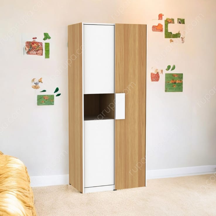 PLUTO 2 DOORS WARDROBE OAK WHITE (U/2)