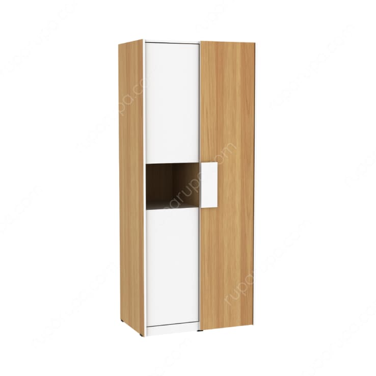 PLUTO 2 DOORS WARDROBE OAK WHITE (U/2)
