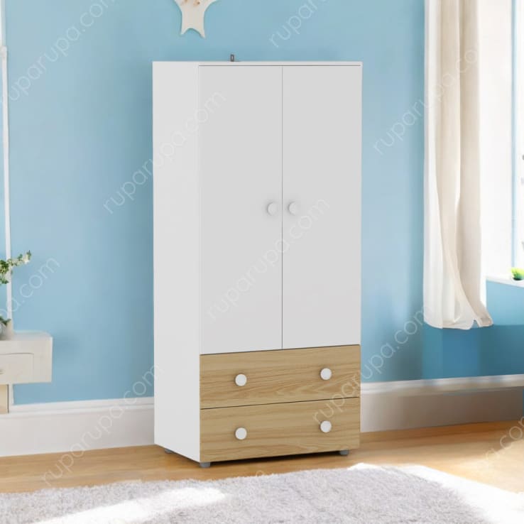 STANLEY 2 DOORS WARDROBE OAK WHITE (U/2)