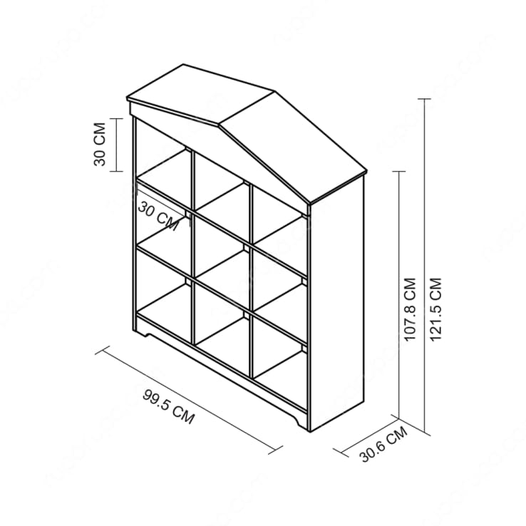 STANLEY STORAGE CABINET 4X2 OAK WHITE
