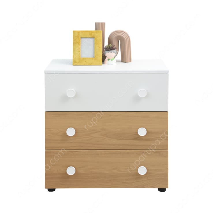 STANLEY BED 100 CM SET OAK WHITE (S/5)