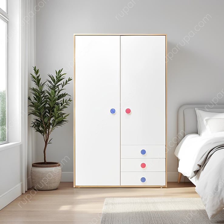 INOLA DEUX 2 DOORS WARDROBE WHITE (U/3)