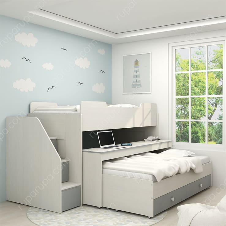 PASCAL MID SLEEPER WHITE ASH (S/3)