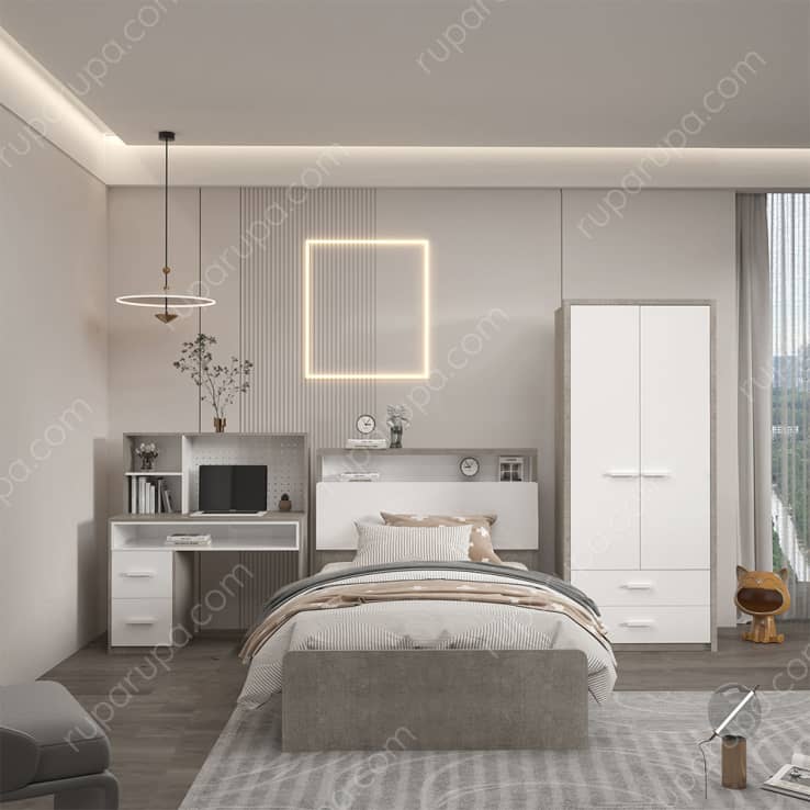 BLAIRE BED W/ 2 DOORS WARDROBE SET (S/5)