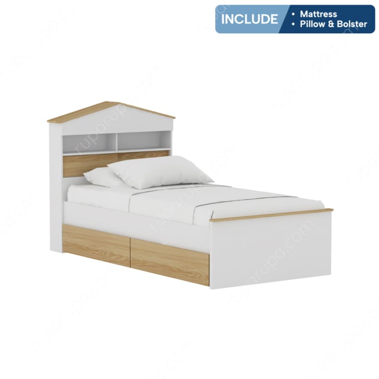 STANLEY BED 100X200 CM+MATTRESS (S/3)