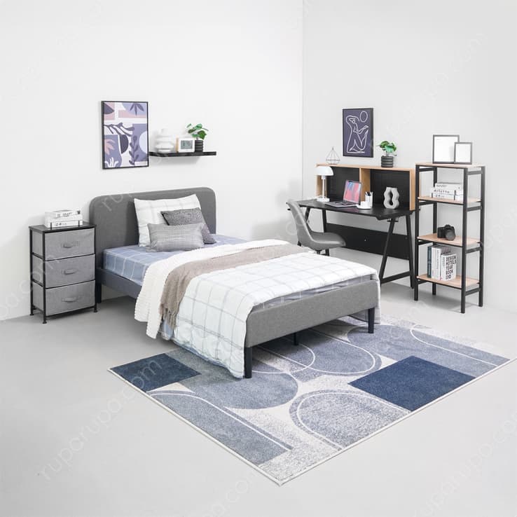 LIO BED 120X200 CM+MATTRESS GREY (S/2)