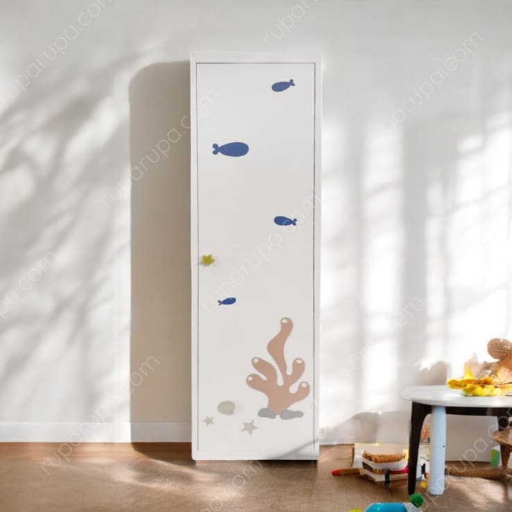 KIARA 1 DOOR METAL WARDROBE WHITE