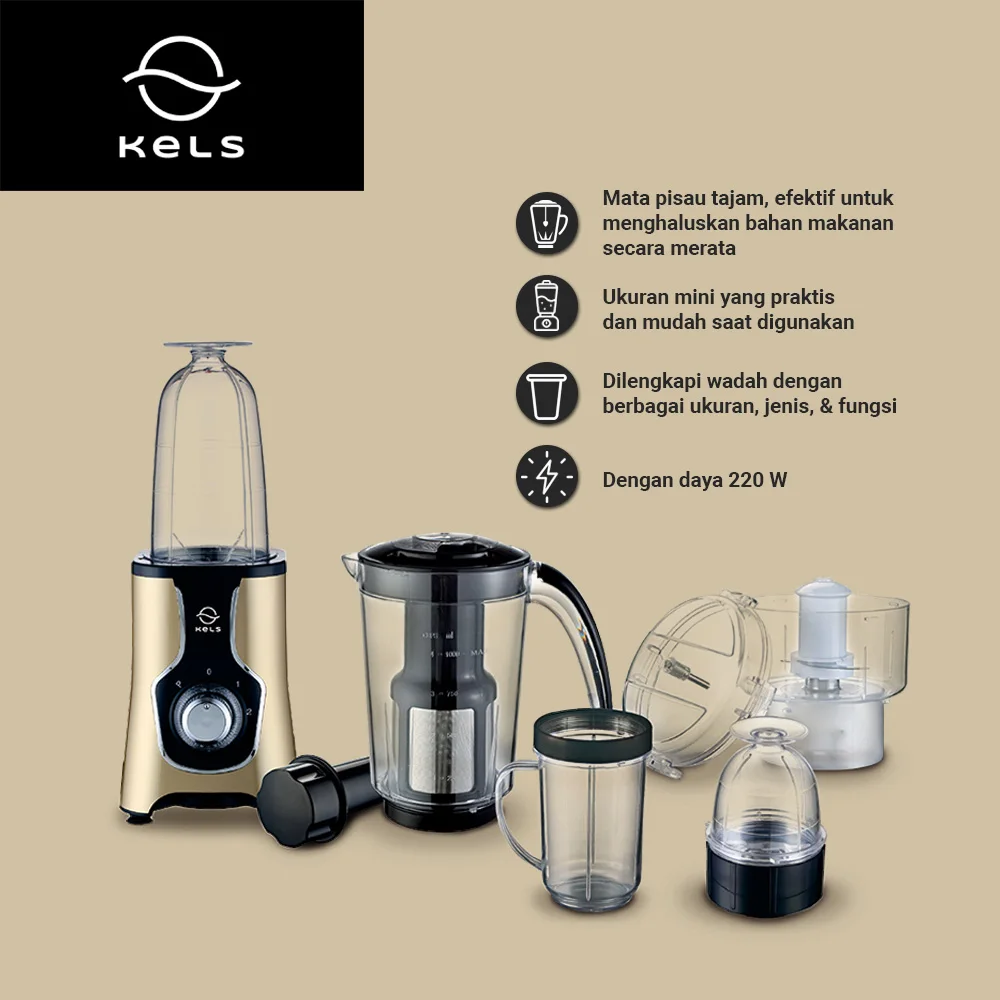Jual Kels Nada Set 6 Pcs Mini Blender Gold Original ACE
