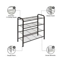 Gambar Informa Barton Rak Sepatu 4 Tingkat - Cokelat Tua