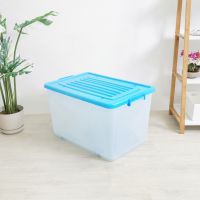 Gambar Krishome 90 Ltr Tempat Penyimpanan Dengan Roda - Biru/putih