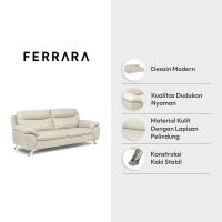 Gambar Ferrara Biella Sofa Kulit 3 Seater - Krem