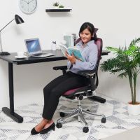 Gambar Ergohuman Kursi Kantor Ergonomis Sandaran Tinggi - Merah