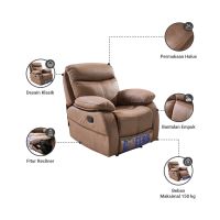 Gambar Cheers Mackenna Sofa Recliner Fabric 1 Seater - Cokelat