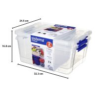 Gambar Sistema 32.3x24.5x16.8 Cm Set 2 Pcs Kotak Penyimpanan Dengan Tutup