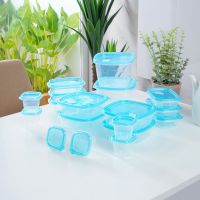 Gambar Krishome Set 18 Pcs Wadah Makanan Clip & Fresh - Biru