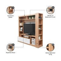 Gambar Informa Colmar Lemari Tv Entertainment Center - Putih Oak