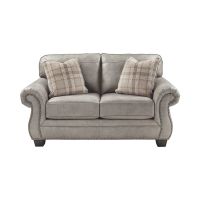 Gambar Ashley Olsberg Sofa Kulit 2 Seater - Abu Abu