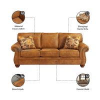 Gambar Ashley Larkinhurst Sofa Kulit 3 Seater - Cokelat