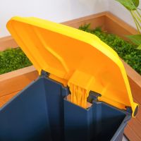 Gambar Krisbow 50 Ltr Tempat Sampah Plastik Outdoor - Kuning/abu-abu