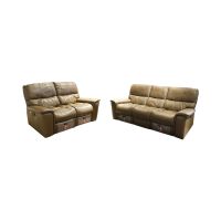 Gambar M & D Donatello Set Sofa Electric Recliner Kulit - Cokelat Muda