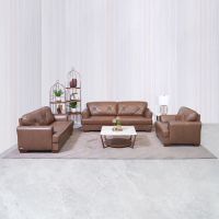 Gambar M & D Neo Charlotte Sofa Kulit 3 Seater - Cokelat