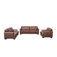 Gambar M & D Neo Charlotte Set Sofa Kulit - Cokelat