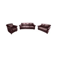 Gambar M & D Neo Pusiano Set Sofa Kulit - Cokelat