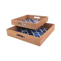 Gambar Informa Set 2 Pcs Nampan Saji Dekorasi Moroccan - Biru/putih