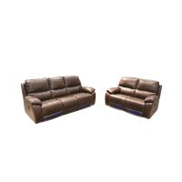 Gambar Cheers Marillo Set Sofa Recliner Kulit - Cokelat Tua