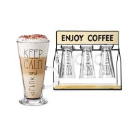 Gambar Appetite Set 6 Pcs Gelas Kopi Dengan Rak Penyimpanan