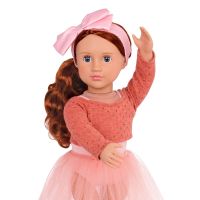 Gambar Our Generation Set Boneka Aubrie Red Hair Ballet Orange Sweater