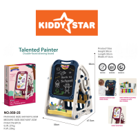 Gambar Kiddy Star Drawing Board 2 In 1 Dengan Rak Buku - Biru