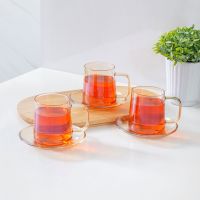 Gambar Appetite Set 3 Pcs Rory Cangkir Dengan Saucer - Cokelat Amber