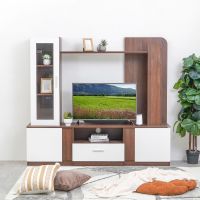 Gambar Informa Shelton I I Set Lemari Tv - Cokelat Walnut/ Putih