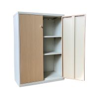 Gambar Selma Simson Kabinet Besi Metal Medium - Putih/cokelat Wood