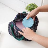 Gambar Ataru Tas Bekal Makanan Thermal Plaid - Hijau Tua