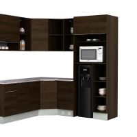 Gambar Informa Prescoot Kitchen Set Sudut L - Cokelat Walnut