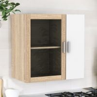 Gambar Selma 60 Cm Thyme Kabinet Dinding Dapur - Putih/cokelat Oak