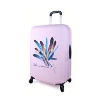 Gambar Passport Ukuran S Sarung Koper Colorful Feather - Pink