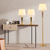 Gambar Eglare Set 3 Pcs Cassie Lampu Meja & Lampu Lantai Marble - Brass